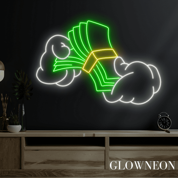 Glowneon Money Neon Sign, Money Led Sign, Money Wall Art Decor
