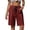 Red plus size bermuda shorts a1, variant on Cagogo Women Plus Size Bermuda Shorts Elastic Waist Casual Loose Shorts with Pockets Summer Drawstring Wide Leg Cropped Pants Lounge Beach Travel Trousers, Red 3XL