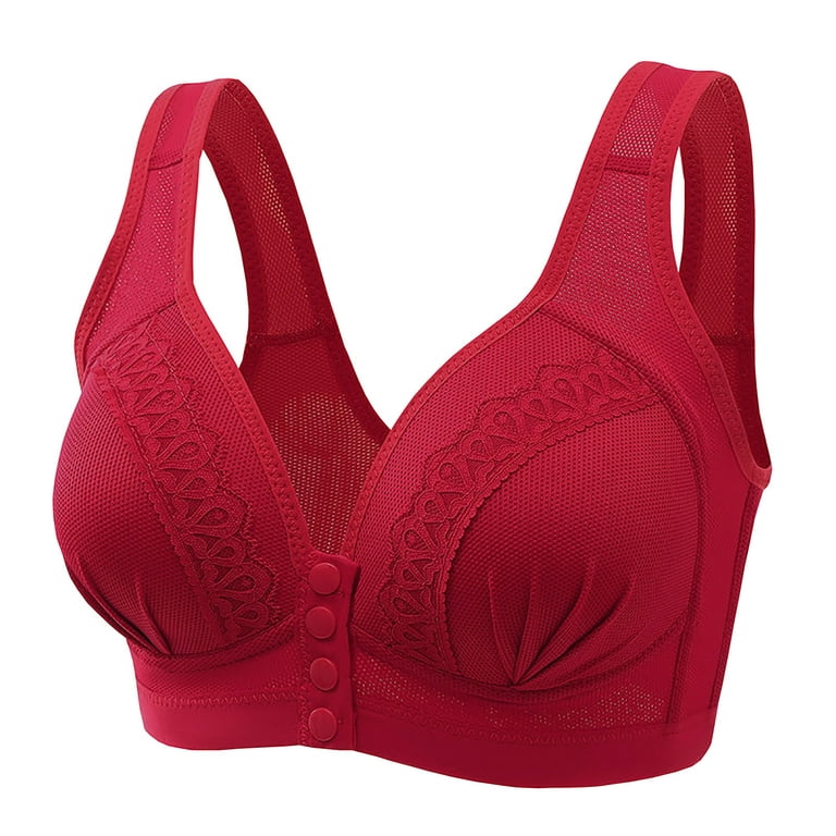 Front Closure Bra Push Up Bralette Brassiere Big Breast Wireless Bras Daily  Sleep Bra Top for Women Party Wedding Gift (Color : Red, Size : 36/80B-C) :  : Clothing, Shoes & Accessories
