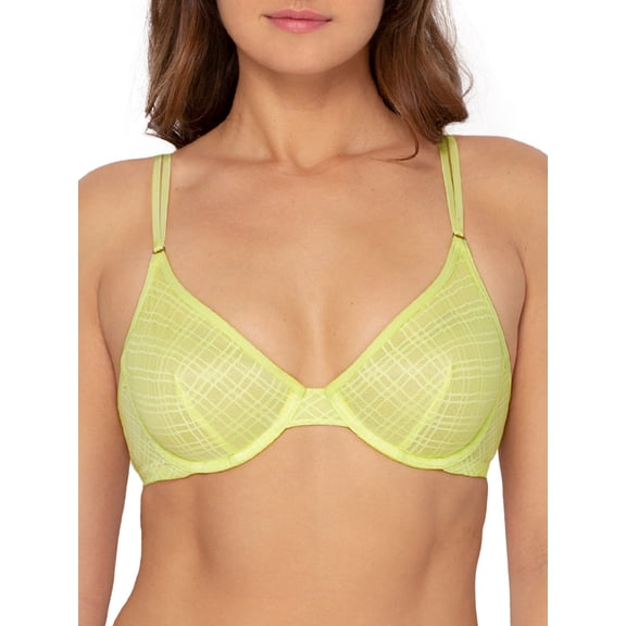 No Boundaries Junior’s Unlined Mesh Demi Underwire Bra, Style-NB461