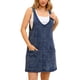 thumbnail image 1 of INSPIRAR CHIC Vestido de Mujer Overoles de Mezclilla Sueltos Casual Sin Mangas Vestidos Mini Azul 2XL, 1 of 6