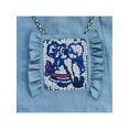 thumbnail image 5 of Girls Cold Shoulder Dress Denim Blue Cowboy 3/4 Sleeve 6, 5 of 7
