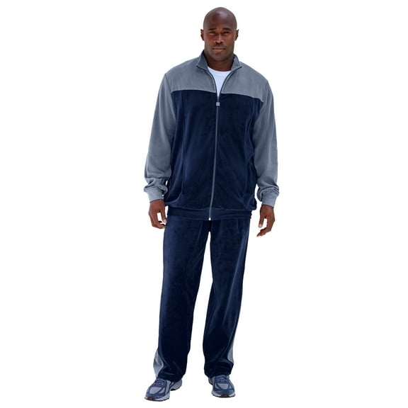 KingSize Men's Big & Tall Colorblock Velour Tracksuit
