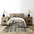 thumbnail image 4 of Ambesonne New York Quilted Bedspread Set 2 Pcs, Manhattan City Night, Twin Size, Sepia Black, 4 of 5