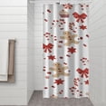 thumbnail image 2 of Red Christmas Gingerbread Man Pattern Shower Curtain 36"x72" ,Bathroom Decorative Shower Curtains Set with 12 Hooks,Modern Waterproof Washable Shower Curtain, 2 of 6