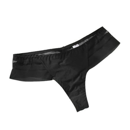 

huanledash Women Thongs Lace Patchwork Ruffles Ultra-thin Sexy See Through G-strings for Sleeping