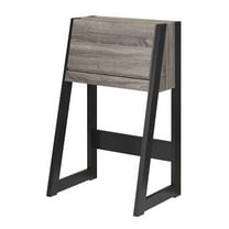 Bowery Hill Modern Wood Secretary Desk in Distressed Gray and Black