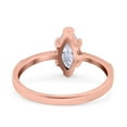 thumbnail image 3 of Rose Tone, Simulated Cubic Zirconia Size-10 Marquise Solitaire Accent Dazzling Wedding Engagement Ring 925 Sterling Silver, 3 of 7