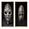 thumbnail image 2 of Designart "Traditional African Mask Ethnically Crafted XIV" African Tribal Framed Wall Art Set Of 2 - Black People Framed Canvas Set For Living Room Decor, 2 of 7