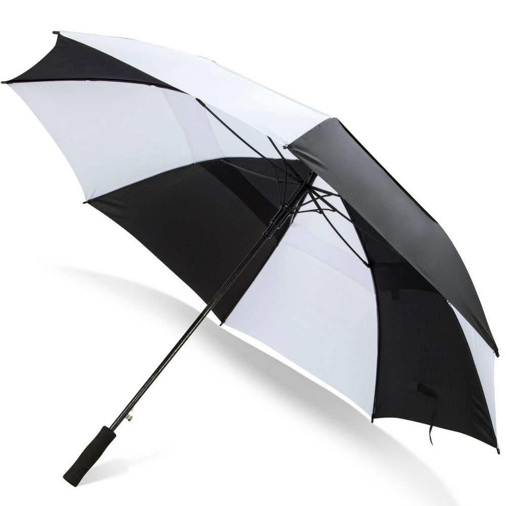 Third Floor Umbrellas Black & White 68 Inch Automatic Open Golf