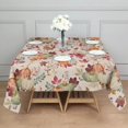 thumbnail image 3 of Fall Pumpkins Leaves Pattern Square Tablecloth,Waterproof Square Table Cover,Wipeable Spillproof Washable Table Cover for Home Kitchen Party Decor 60"x60"(152x152cm), 3 of 6