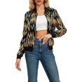 thumbnail image 1 of Gibobby chaquetas para mujer Sra. Qiu Dong Chaqueta con lentejuelas Chaqueta de béisbol con pieza de cuentas (Dorado, M), 1 of 5