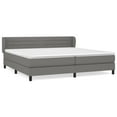 Box spring bed with mattress dark grey 200x200 cm fabric