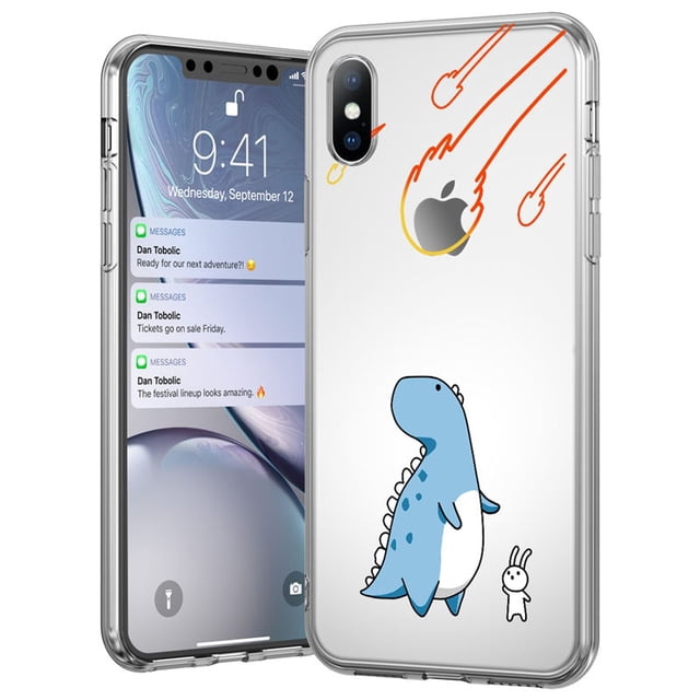 Funda de teléfono transparente Ottwn para iPhone 11 Pro Max 13 12 X XR 7 8 6s Plus, funda transparente de TPU suave con animales de dibujos animados bonitos para iPhone 14 Tan Jianjun unisex