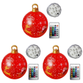 thumbnail image 3 of 3 piezas 60 cm bola inflable de Navidad PVC resplandor decoración de fiesta de año nuevo (antílope de Santa Claus), 3 of 3
