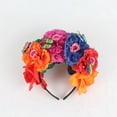 thumbnail image 1 of Hebilla étnica para la cabeza, tocado de mariposa artificial, diadema para fiesta de Halloween, tocado vintage con flores de peonía, 1 of 5