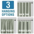 thumbnail image 5 of H.VERSAILTEX Contemporary Faux Linen 100% Blackout Back Tab/Rod Pocket/Hook Belt Thermal Insulated Curtain Sets for Bedroom, 2 Panels, 52"x 84", Sage, 5 of 6