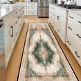 thumbnail image 5 of Emerald Green Runner Rug, Vintage Bohemian Hallway Runner, Non-Slip Washable Oriental Floor Mat for Entryway Kitchen, 60x18in/5x1.5ft, 5 of 9