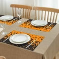 thumbnail image 3 of Orange Halloween Bats Summer Placemats Table Placemats Set Of 4-Linen Kitchen Washable Placemats Table Mats 11.8"x17.7" Non-Slip Heat Resistant, 3 of 6