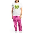 thumbnail image 4 of CafePress - Ginkgo Leaf Heart Women's Light Pajamas - Women's Short Sleeve Print T-Shirt and Pants Light Cotton Pajama Set, 4 of 7