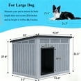 thumbnail image 2 of Decksplore Large Dog House (42.9"x33"x32"), Waterproof, HDPE Dog Kennel with Lift-Up Sloping Roof for Courtyard, Living Room, Bedroom (Gray), 2 of 7