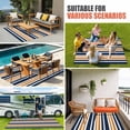 thumbnail image 4 of Orange Navy Blue Striped Outdoor Rug for Patio/Deck/Porch, Non-Slip Large Area Rug 5 x 8 Ft, Gradient Horizontal Lines Indoor Outdoor Rugs Washable Area Rugs, Reversible Camping Rug Carpet Runner, 4 of 8