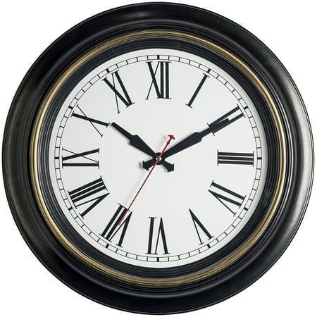 Bernhard Products Extra Large Wall Clock 18 Inch Quality Quartz Silent Non Ticking, Battery Operated for Home/Living Room/Over Fireplace Beautiful Dec
