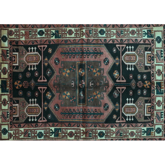 Ahgly Company Indoor Rectangle Persian Light Blue Traditional Area Rugs, 7' x 10'