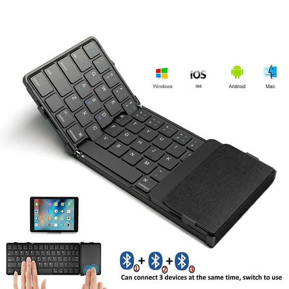 Wireless Folding Keyboard with Touchpad Rechargeable Foldable Bluetooth Keyboard for Tablet Ipad iPhone english layout
