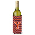 thumbnail image 1 of Letra Y Chevron Naranja Azul Botella De Vino Bebida Aislador Hugger Cj1042-Yliterk, 1 of 1