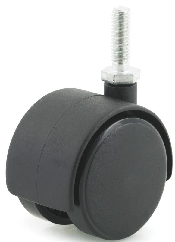 dh casters ct20t1bk swivel twin wheel furniture caster, 2 in dia, 85