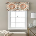 thumbnail image 3 of Boho Floral Valance Curtain for Windows Orange Theme Abstract Traditional Ethnic Flowers Rod Pocket Curtain Valances Short Window Treatments Panels for Kitchen Bathroom Laundry Basement 42 x 18 Inch, 3 of 9