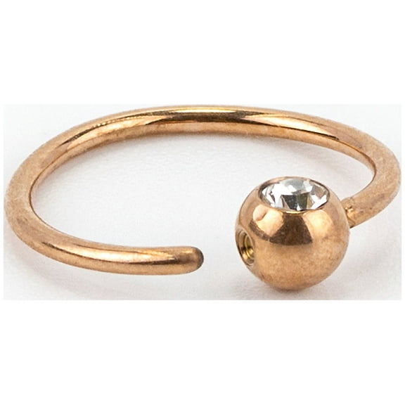 Claire's Teen or Adult Rose Gold Titanium 20G Ball Hoop Nose Ring, Bar Closure, 1 Pack