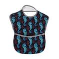 thumbnail image 2 of Hirioo Blue Seahorse for Baby Waterproof Pocket Bib Adjustable Closed for Babies Toddlers with Large Pocket 6-24Months, 2 of 8