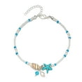 thumbnail image 1 of Women Ankle Bracelet Fashionable Adjustable Conch Starfish Pendants Beaded Anklets Jewelry Accessory Blue, 1 of 6