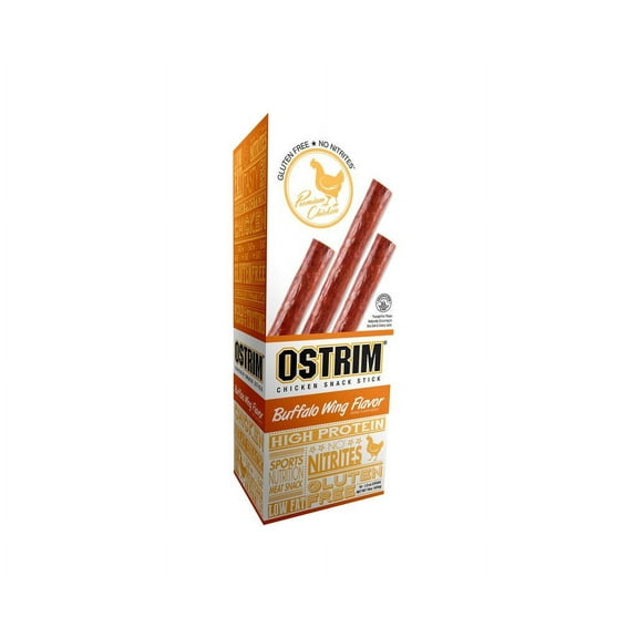 Ostrim Chicken Snack Stick, Buffalo Wing Flavor, Pack of 10, 1.5 oz sticks