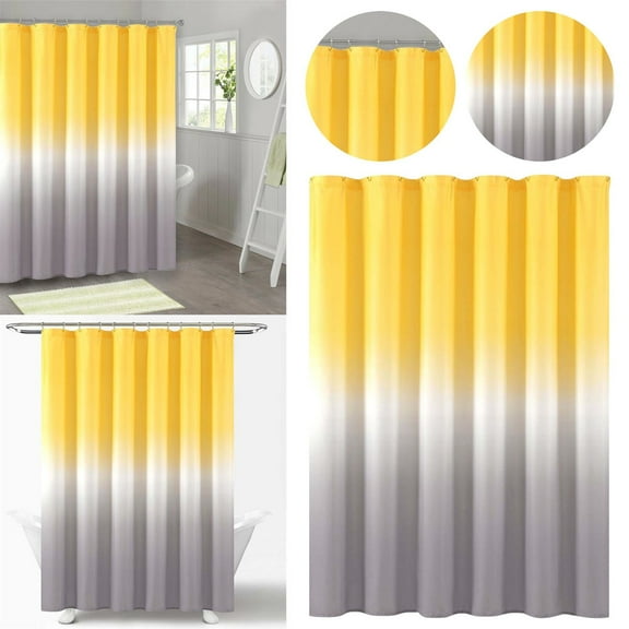 1*Shower Curtain Polyester Shower Curtain Plain Color Gradient Home Dry and Wet Partition Curtain Bathroom Printed Curtain Fabric Gift C Ring Set Shower Curtain