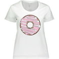 thumbnail image 3 of Inktastic Pink Donut, Doughnut, Glaze, Icing, Frosting Women's Plus Size T-Shirt, 3 of 5