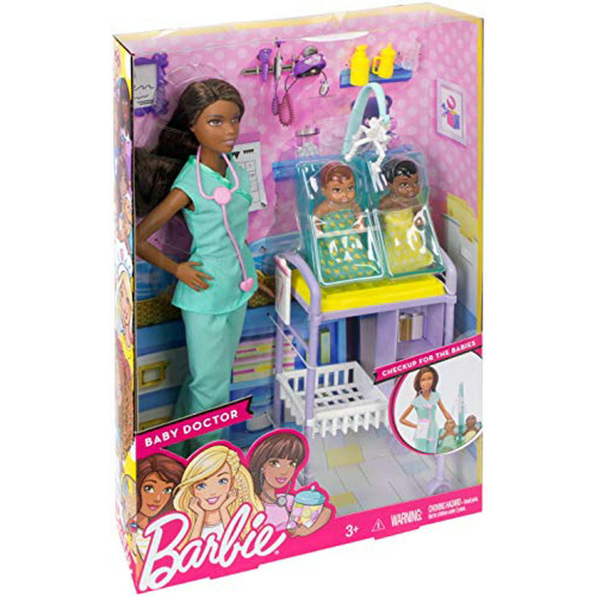 Barbie careers baby doctor doll playset on sale