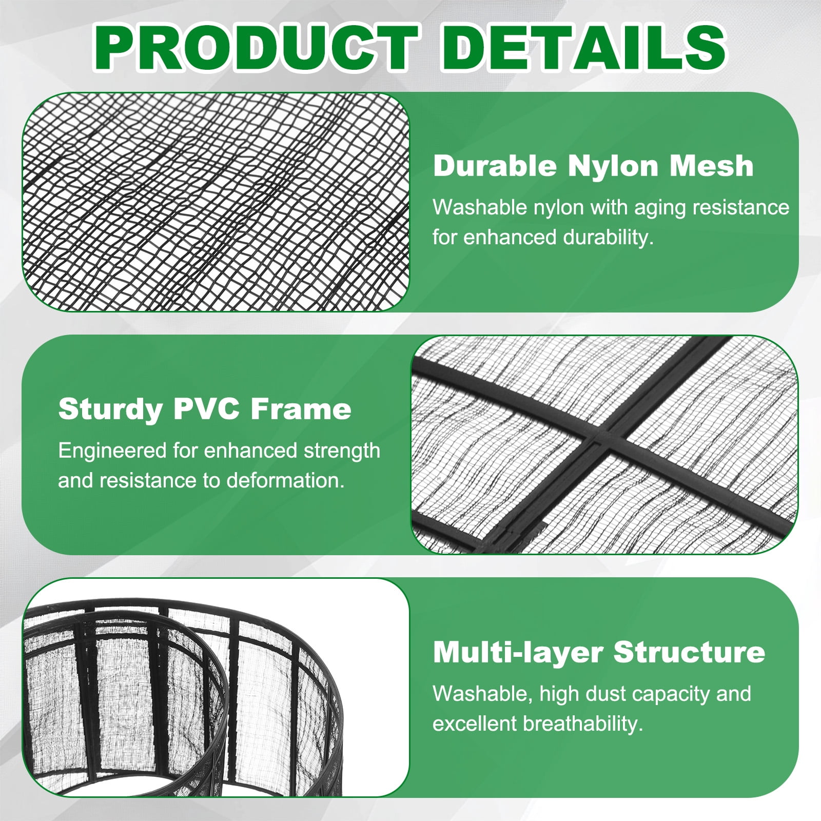 Uxcell Room Air Conditioner Filters Replacement (47" x 8.7") - Air Filter Replacement Parts Nylon Air Filter Screen Mesh Sheet for Home/Air Conditioning