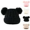 thumbnail image 6 of CPNG Kids Winter Knitted Beanie Hat Cute Girls Hats with Double Faux Fur Pom Pom Warm Fleece Lined Knit Beanies Cap for Cold Weather, 6 of 6