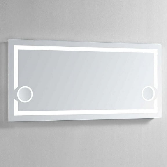 Modern Mirrors Gemini Lighted Bathroom Vanity Mirror with Daylight LED Lighting and Dual Magnification