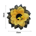 thumbnail image 2 of Artificial Sunflower Wreath, 14" Bee Sunflower Wreaths Spring Summer Wreath Decor for Front Door Window Wall Festival Decorations, 2 of 8
