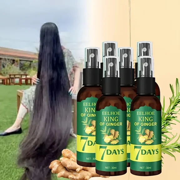 Ginger Hair Oil & Biotin Hair Serum, 7-Day Ginger Nourishing Scalp Massage for All Hair Types, Hydrating Hair Treatment, Perfect Valentine's Day & Mother's Day Gift for Women & Men