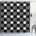 thumbnail image 1 of Ambesonne Geometric Shower Curtain, Symmetric Squares Lattice, 69"Wx84"L, Charcoal Grey and White, 1 of 3