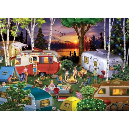 Vintage Campers Jigsaw Puzzle 1000 Piece by Vermont Christmas Company - Camping Puzzles for Adults & Families