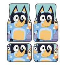 Gokiu Bluey Car Floor Mats Set of 4 Universal Fit Automotive All-Weather Mats with Non-Slip Rubber Backing for SUV, Sedan, Van Car Accessories