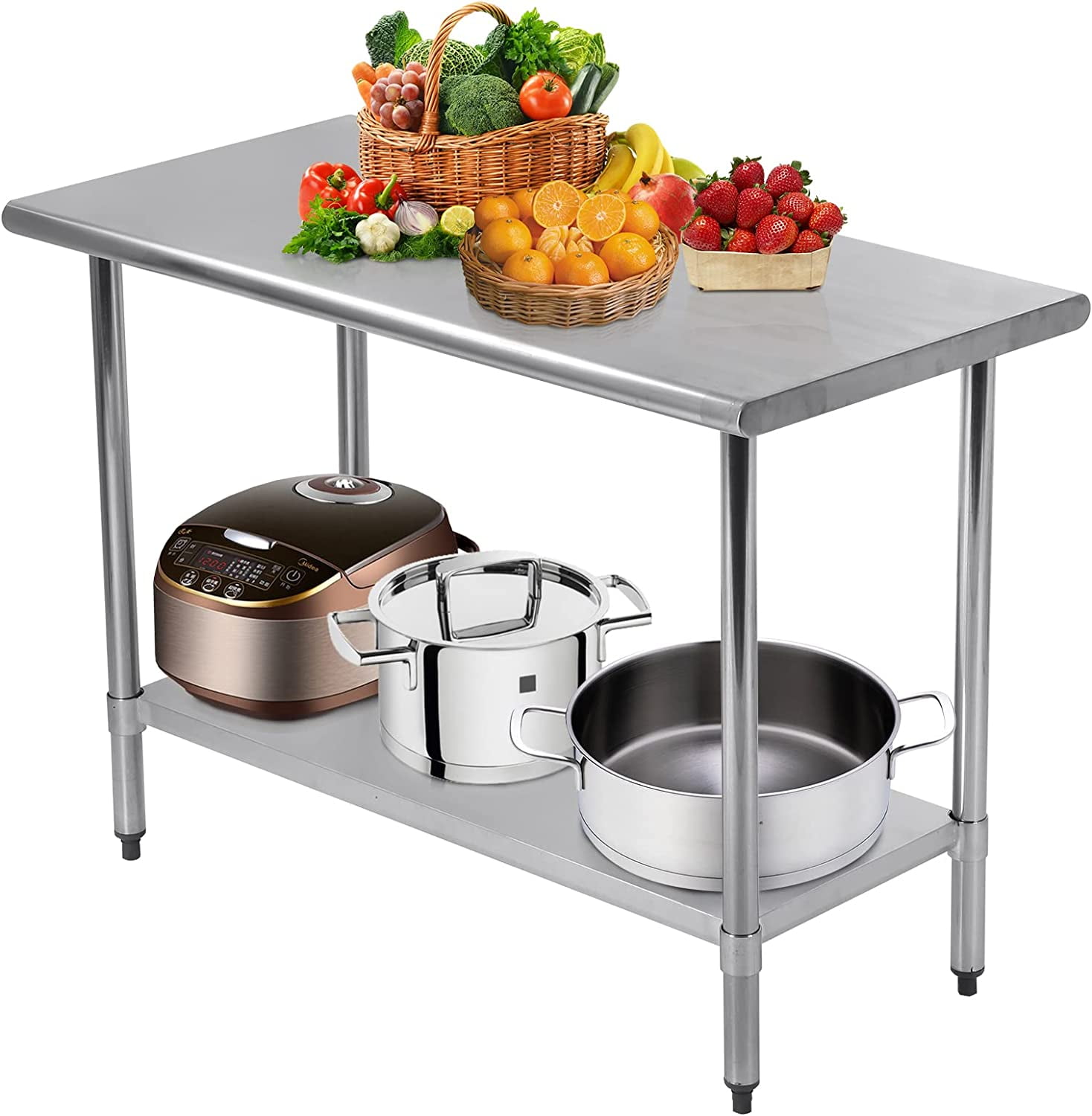 NiamVelo 24x60 inch Stainless Steel Work Table Kitchen Prep Table with ...