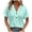 Mint Green, variant on Womens Tops Plus Size Short Sleeved Button V-neck Casual Solid Color T-shirt Army Green XXL