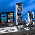 thumbnail image 4 of Yuehuam Video Game Storage Tower,36 CD Disc Blu-ray Case,Universal DVD Holder Shelf Rack Stand Vertical Organizer for Nintendo Switch PS5 Playstation 4 Xbox Movies, 4 of 11